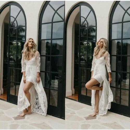 Lace Bridal Robes Long Sleeve Bathrobe Women Lingerie Nightgown Pajamas Sleepwear Womens Luxury Gowns Housecoat Nightwear