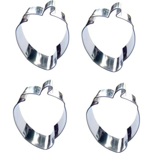 Mini Strawberry shape 4 piece biscuit cutting molds, baking tools, cake decorating soft candy tools