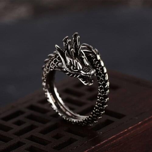 2019 New Hot Chinese Style Dragon Ring For Men Opening Adjustable Retro National Jewelry Domineering Accessories
