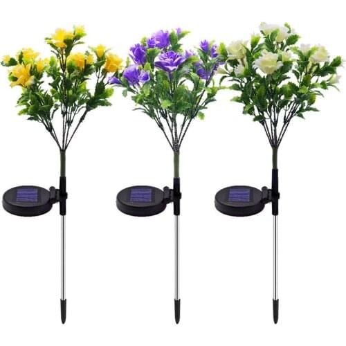 Solar Carnation-shaped Night Light Waterproof LED Solar Lamp Flower Light Garden Lawn Stakes Lamps Yard Art Decoration