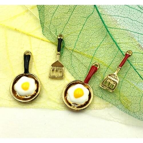 Wholesale 50PCS Fashion Alloy Pan&Slice Enamel Alloy DIY Bracelet Necklace Charm Pendants Gold Tone Oil Drop Floating Charm