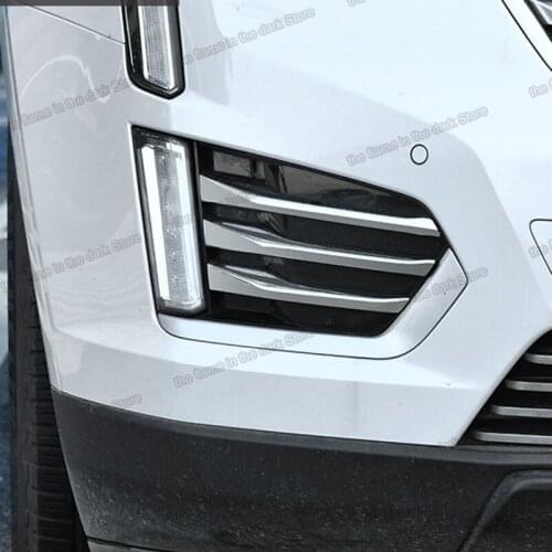 Car Front Fog Light Lamp Grill Trim Styling Decoration Chrome for Cadillac Xt5 2016 2017 2018 2019 2020 2021 Accessories Auto