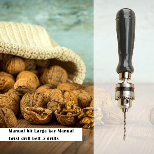 DIY Craftwork Manual Drilling Tool Hand Twist Drill Set with 1.5mm-5.0mm Bits Multifunction Hand Twist Drill DIY Tool