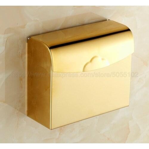 Bathroom Brass Toilet Paper Roll Holder Toilet Tissue box Brass Gold Color Paper Towel Rack zba299