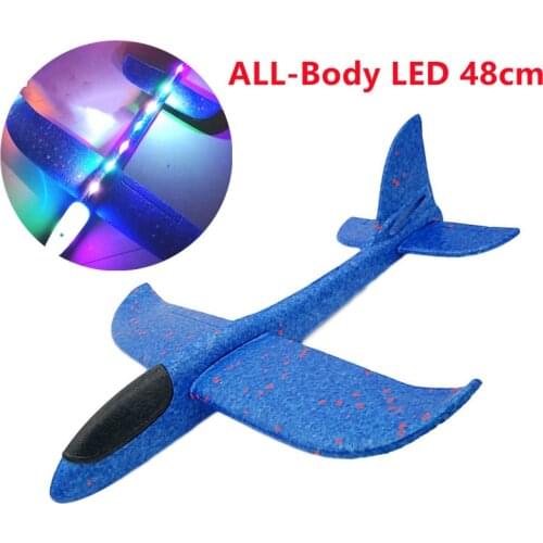 48cm LED DIY Kids Toys Hand Throw Flying Glider Planes Foam Aeroplane Model Party Bag Fillers Flying Glider Plane Toys Kids Game