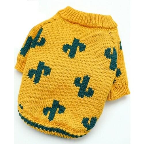 Warm Autumn Turmeric Cactus Dog Puppy Clothes For Small Dogs Costume Bulldog Dog Sweater Cute Lovely Sweaters For Dog Wear