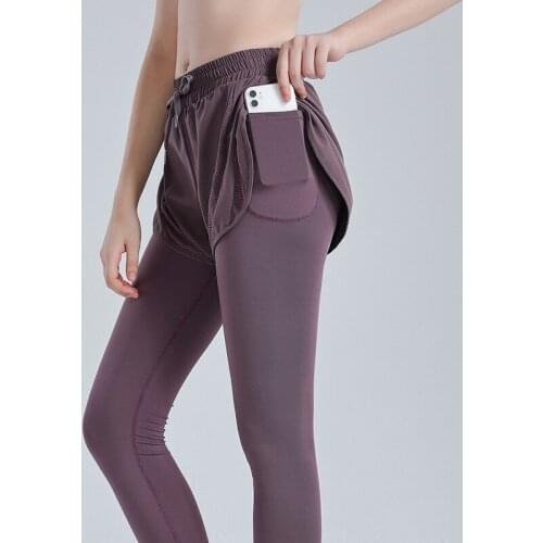 Womens Stretch Sports Pants Quick-drying Mesh Breathable Workout Yoga Pants with Pockets Shorts Running Leggings Fitness Pants