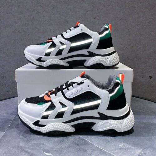 Autumn Height Increasing Comfortable Women Sneakers Platform Casual Lace Up Night Reflection Vulcanize Shoes Zapatos Mujer