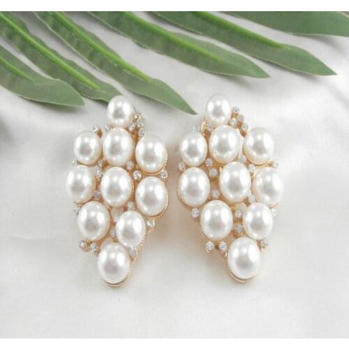 Jewelry Japan and abnormity of irregular texture pearl atmospheric web celebrity female ear clip earrings