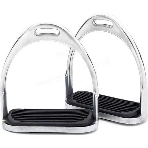 1 Pair Metal Safety Stirrups Horse Riding Rubber Treads Stirrup Horse Stirrup Horse Riding Rubber Treads Equestrian Accessories