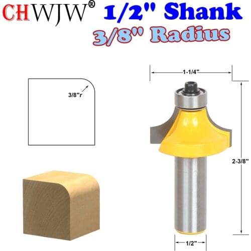 1pc 1/2" Shank High Quality Round Over Edging Router Bit - 3/8" Radius Wood Cutting Tool woodworking router bits - Chwjw