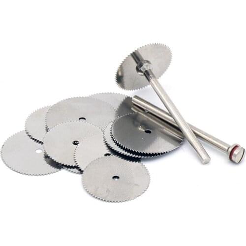10pcs Circular Saw Blades with 2pcs Connecting Rods Stainless Steel Woodworking Plastic Wood Thin Acrylic Cutting Disc