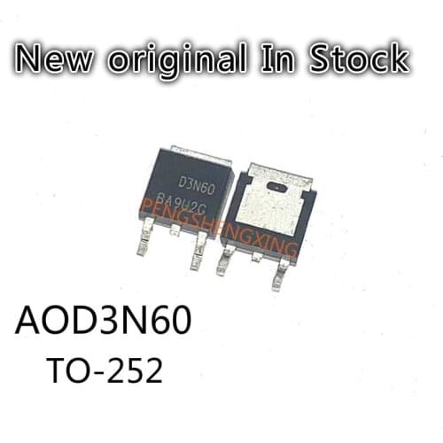 10PCS/LOT AOD3N60 3A 600V TO252 D3N60 New original spot hot sale