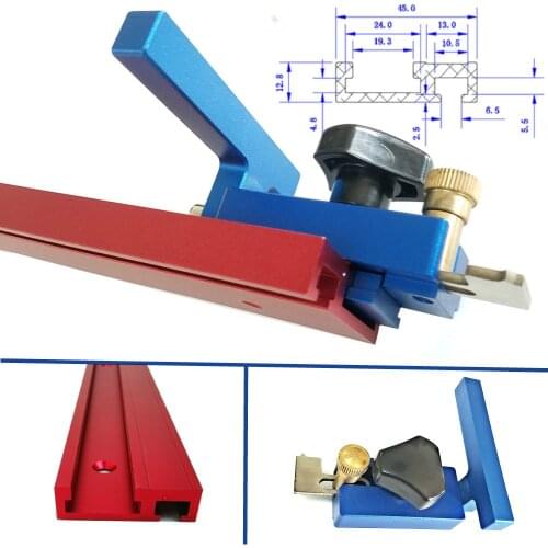 45 Model Aluminium alloy Miter Track Stop T-tracks and Slot Miter Track Jig Fixture Woodworking DIY Tools for Router Table