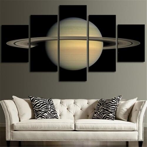5 Panels Wall Art Canvas Painting Home Decoration Around Planet Saturn Tableau Modular Wall Picture Print For Living Room