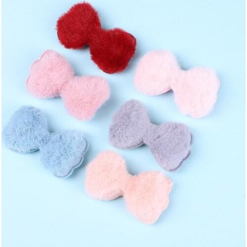 AIJJU 20Pcs Plush Bowknot Patches DIY Craft Supplies Kids Headwear Jewelry Brooch Crochet Toys Decor Gift-Wrap Sewing Accessory