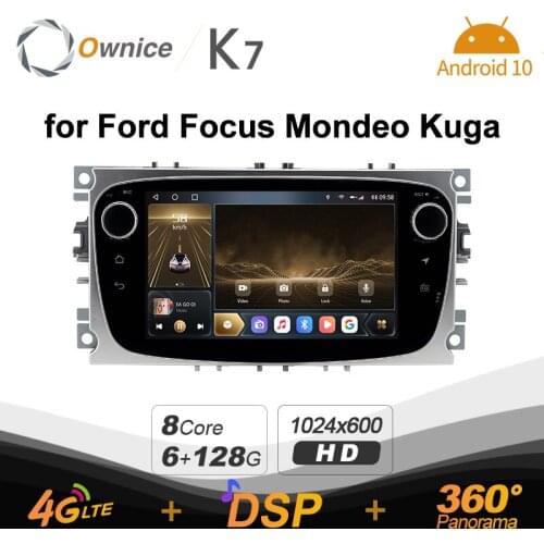 Android 10.0 6G+128G 720P K7 Car autoradio Multimedia for Ford Focus Mondeo Kuga C-MAX S-MAX Galaxy radio 360 Panorama 4G LTE