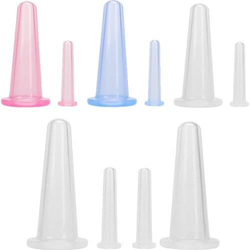 4pcs Silicone Cupping Suction Can Vacuum Face Massage Cup for Facial Leg Arm Relaxation Health Care Tool