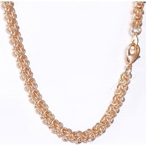 585 Rose Gold Necklace For Women Men Swirl Link Chain Mens Womens Necklaces Fashion Woman Jewelry 2018 Dropshipping 6mm HCN13