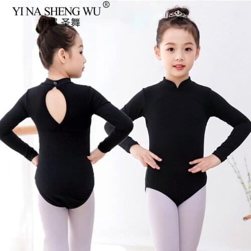 Children Autumn And Winter Long Sleeve Leotards Kids Gymnastics /Ballet Dance Leotard Girls Ballet Practice Bodysuit 3 Colors
