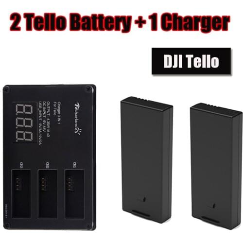 DJI Tello Fast multi-function charging hub charger + 2pes 1100mAh Battery Pack for DJI Tello Drone Flight Battery Accessories