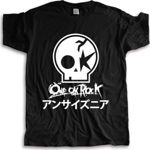 New t shirt black tops for men One Ok Rock Japan Rock Band Logo Mens Black fashion tee-shirt male summer tops