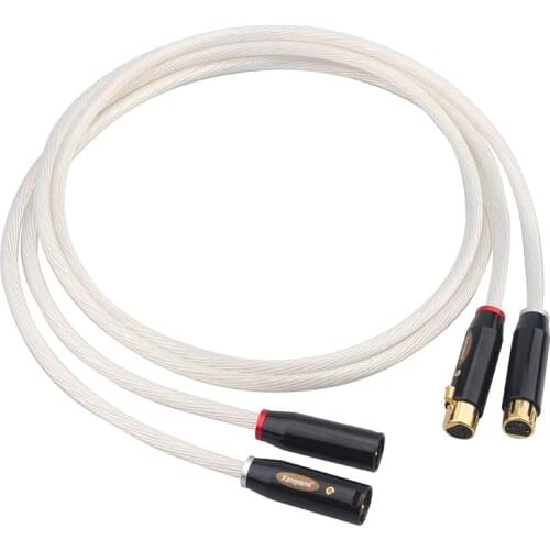 HiFi Audio XLR Cable 4N OFC Silver Plated Balance Cables with 3 Pin XLR Connector