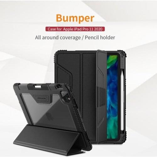 Bumper Leather Case for Apple iPad Pro 11 2020 Super clear protective film Smart Wake Sleep Tablet Flip Case Nillkin