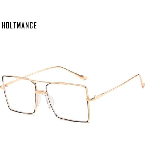 Square Clear Glasses Anti-blue Light Glasses Double Beam Computer Glasses match Optical Myopia Spectacles Frame for Women Men