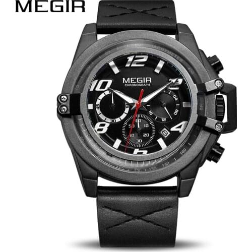 MEGIR Luxury Brand Sport Watch Men Fashion Chronograph Quartz Military Army Watches Clcok Men Relogio Masculino Wrist Watch 2052