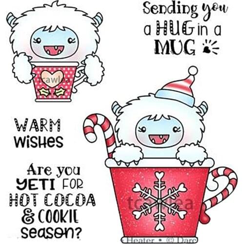 Lovely Christmas MonsterBoy Metal Cutting Dies Cup Snowman Stencil for DIY Scrapbooking Cards Decorative