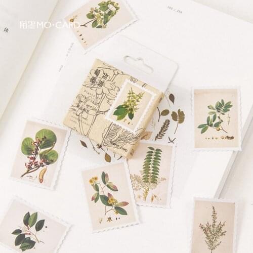 45 pcs/ box Vintage Plants stamp mini paper sticker package DIY diary decoration sticker album scrapbooking