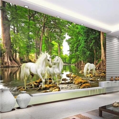 Beibehang Wallpaper custom living room bedroom sofa realistic landscape oil painting fairyland three-dimensional background
