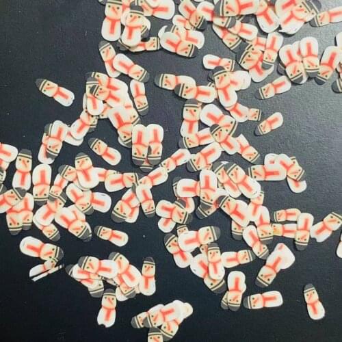100g Snow man Penguins Polymer Clay Christmas Shape Sprinkles for DIY Craft Slime Filling Nails Art Decoration Accessories