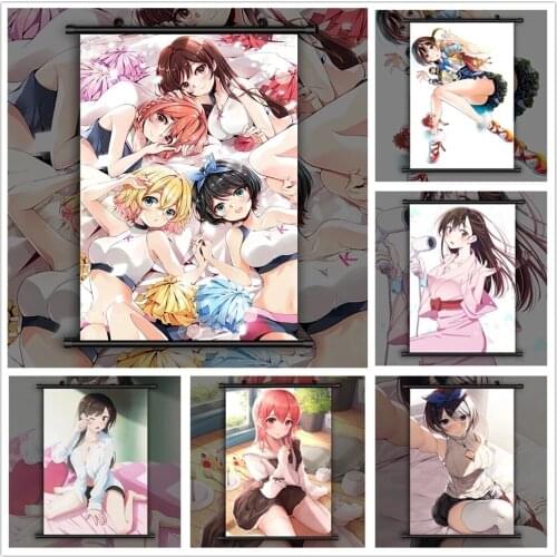 Rent A Girlfriend Chizuru Mami Picture Poster Wall Art Print Pink PVC Scroll Hanging Painting Canvas Home Interior Decoration