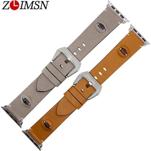 ZLIMSN Personality Fashion Quality Genuine Leather Strap For Apple Watch 38mm/42mm Iwatch 3/2/1 Clock Bracelet Belt Replacement