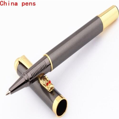 Luxury 7026 Gray Oriental dragon Business office Medium Nib Rollerball Pen New