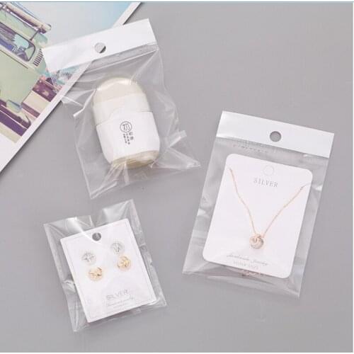 3x17cm Self Adhesive OPP Bag With Hanging Hole, clear header plastic bag wholesale