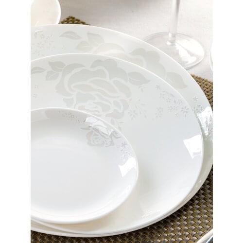 Bone Porcelain Plate Vegetable Plate Household Western Plate Fish Plate Soup Plate Tableware Ceramic Japanese Plate