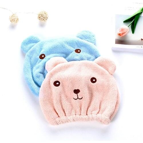 Shower cap Cartoon Hair Turban Hygroscopicity And Breathability Microfiber Hair Turban Wrapped Towel Cap Towel Dry Hair Hat U3
