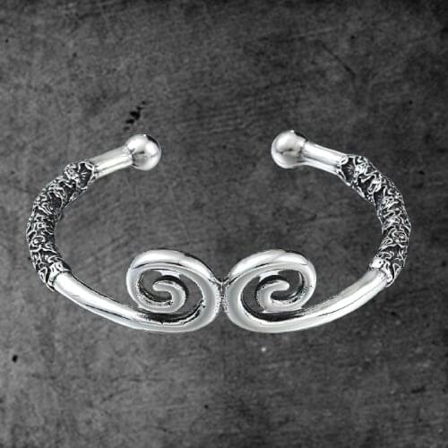 Vintage Teen-Golden Color Hoop Bracelet Chinese Tradition Style Accessories Bangle Men Wristband Cuff Bracelets Women Bangles