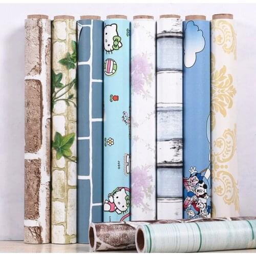 Waterproof Self Adhesive Wallpapers for Kids Room Bedroom Vinyl Wood Grain Wall Stickers Contact Paper Furniture Home Decor