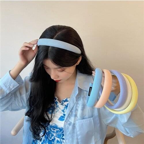 Candy Solid Brief Sponge Hairband Cream Cotton Hair Accessories
