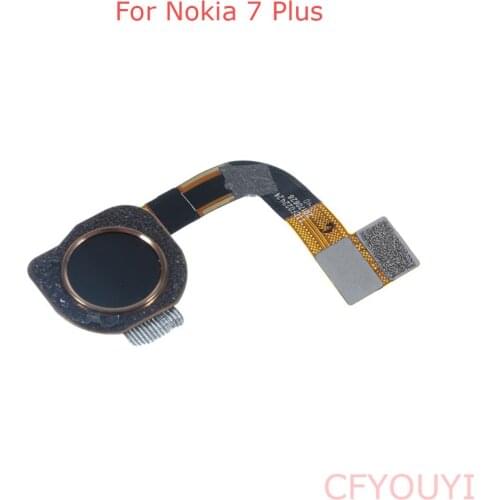 For Nokia 7 plus 7+ TA-1049 1055 1062 Fingerprint Sensor Button Key Flex Cable Replacement -Black Color