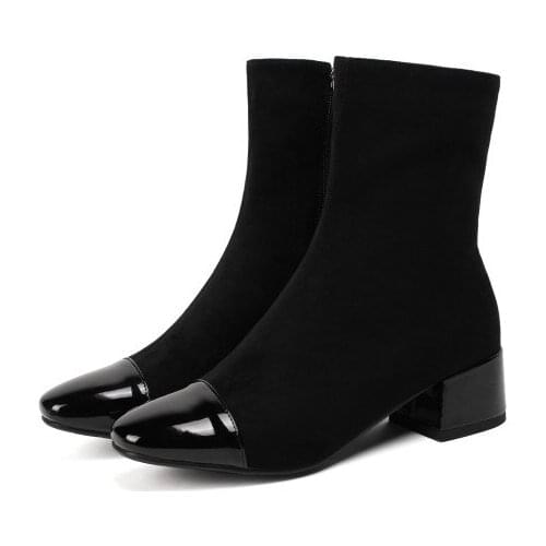 Big Size9 10 11-13 boots women shoes ankle boots for women ladies boots shoes woman winter Splice side zipper