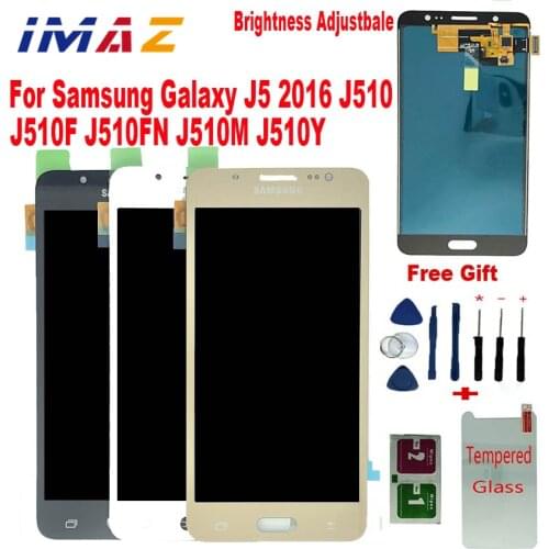 IMAZ For Samsung Galaxy J5 2016 J510 SM J510F LCD Display J510FN/DS J510M J510Y LCD + Touch Screen Digitizer Assembly + Frame