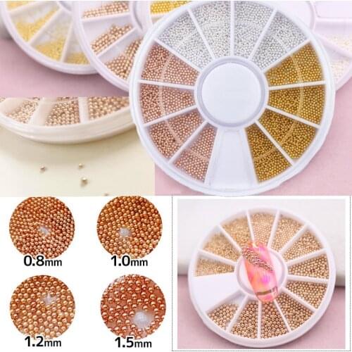 1 Box rose gold caviar beads/ 0.8-1.5mm/ Nail art beads/ Nail microbeads/Rose gold Nail Rhinestones Mixed Pearls ,HGHG6766878764