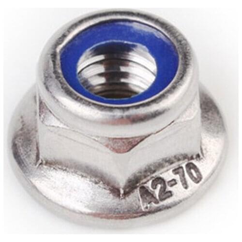 1pcs M6 M8 M10 316 stainless steel hexagonal pad flange nylon locknut