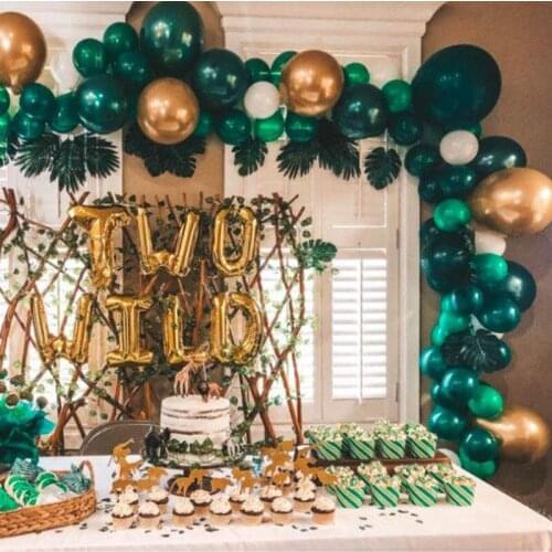 10/20/30pcs Green balloons Metallic ink green balloon Jungle Safari party decor Helium ballon Globos baby shower Birthday Party