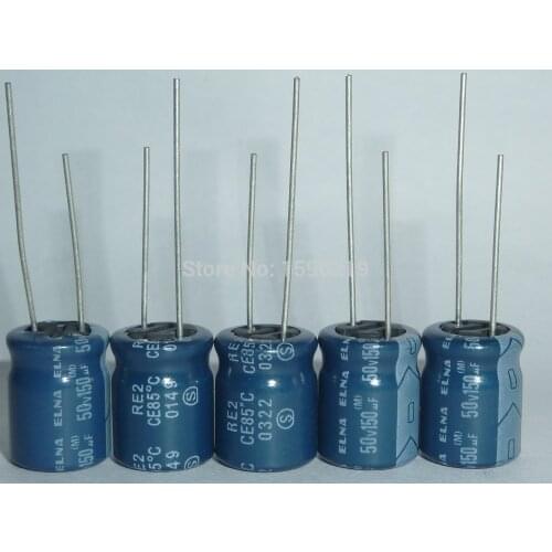 10pcs 150uF 50V ELNA RE2 Series 10x12.5mm 50V150uF Audio capacitor